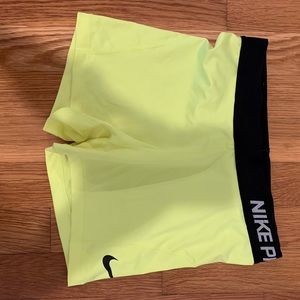 Nike Pro Shorts- Bright Yellow